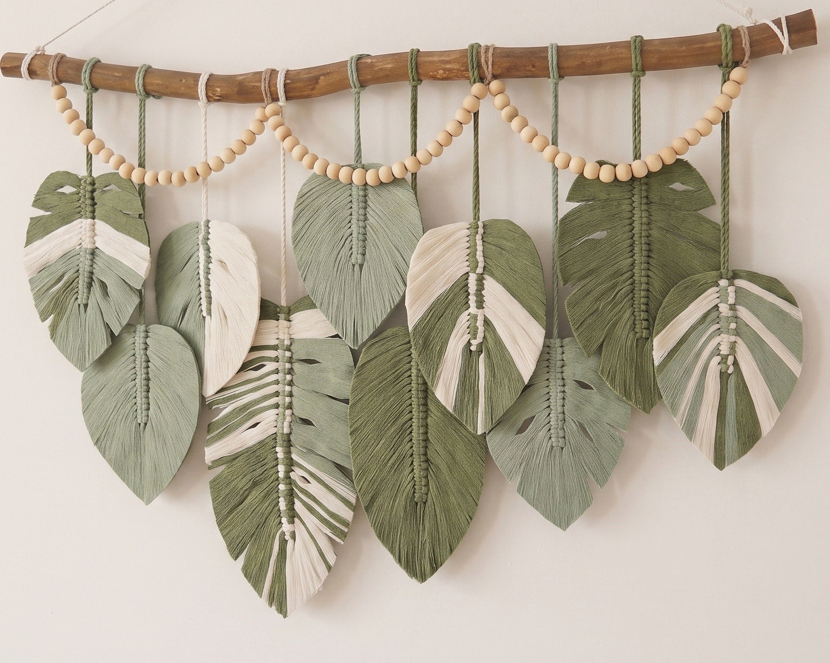 Macrame Leaves Wall Hanging Rustic Wall Decor for Boho L36