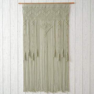 Macrame Curtain for Boho Wall Decor and Woven Room Divider C17