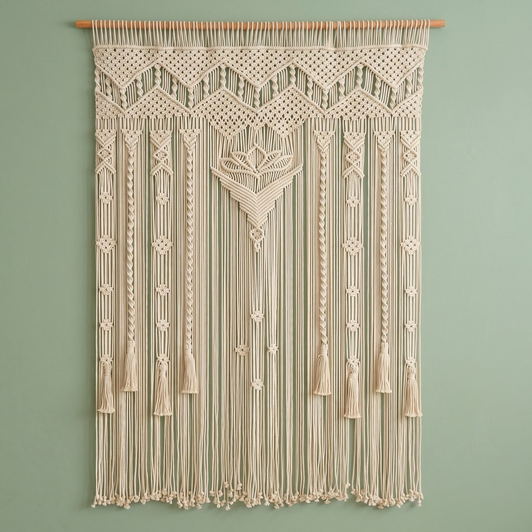 Macrame Curtain for Boho Wall Decor and Woven Room Divider C17