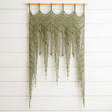 Macrame Curtain for Boho Room Decor and Hanging Divider C25