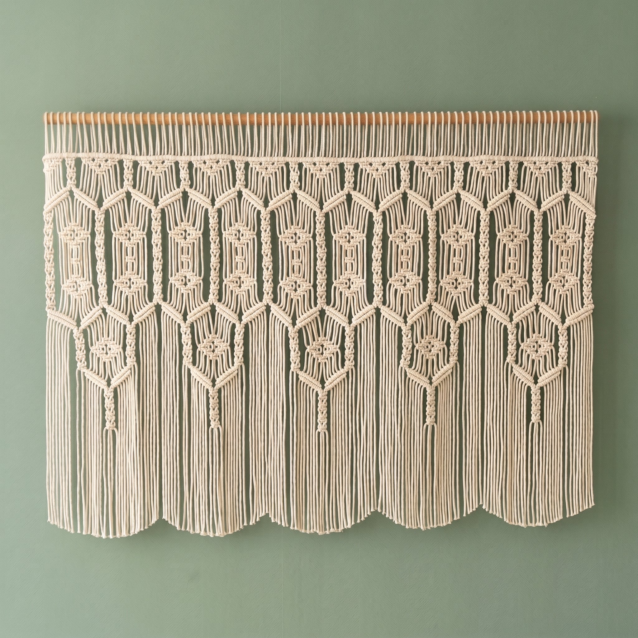 Macrame Curtain for Boho Room Decor and Window Hanging C31