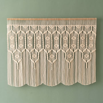 Macrame Curtain for Boho Room Decor and Window Hanging C31