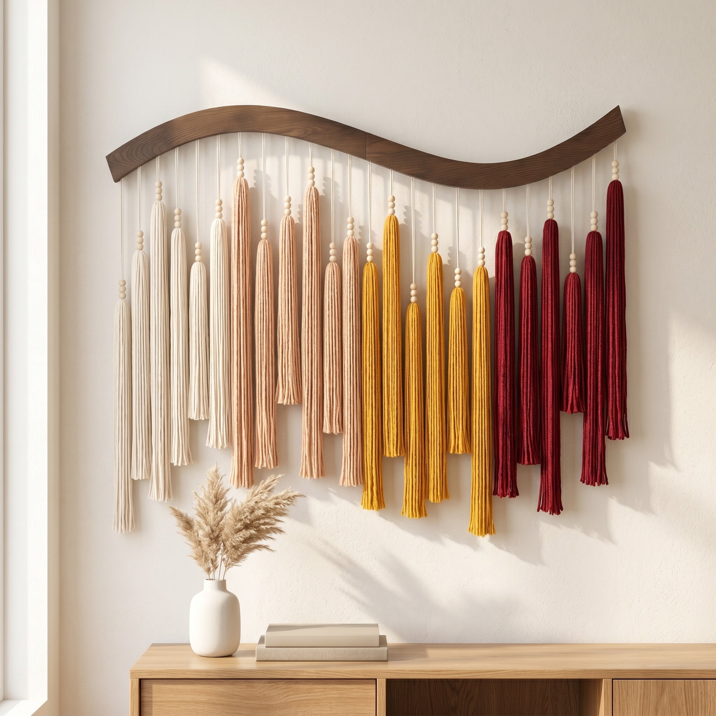 Arcadia Wall Art Macrame Wood Boho Wall Decor for Home U44
