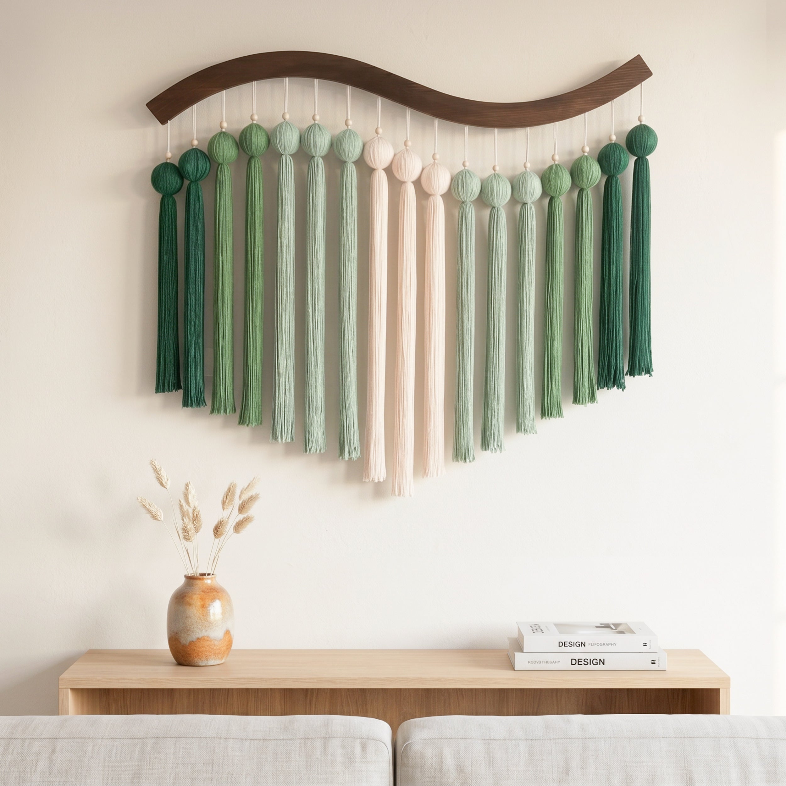 Rhythm Arc Fiber Wall Hanging Fiber Woven Wall Art for Home U47