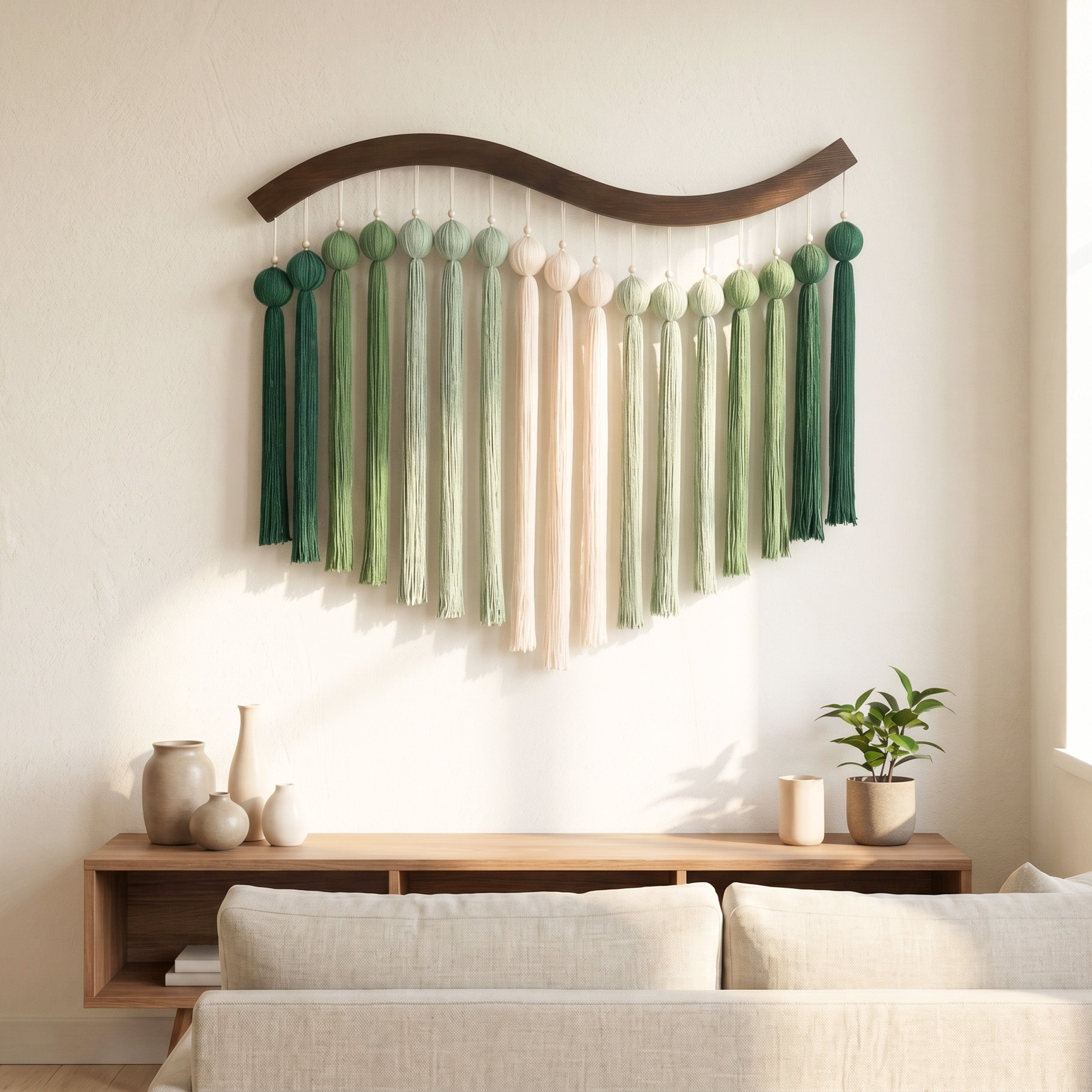 Rhythm Arc Fiber Wall Hanging Fiber Woven Wall Art for Home U47