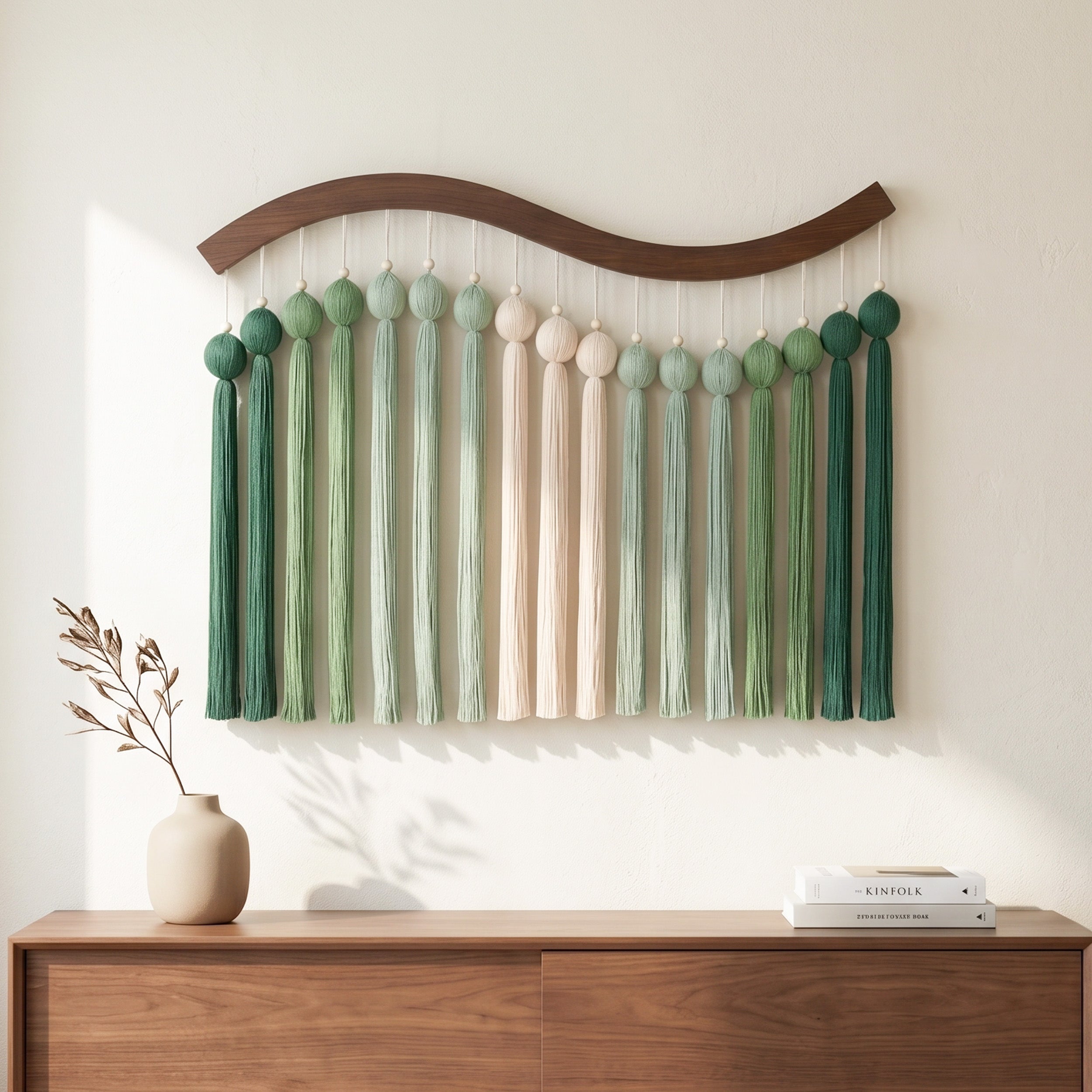 Dancing Rain Fiber Wall Hanging Fiber Boho Wall Decor U48