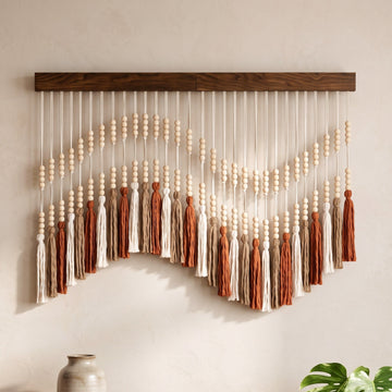 The Melody - Macrame Tassel Wall Hanging with Wood Beads V55