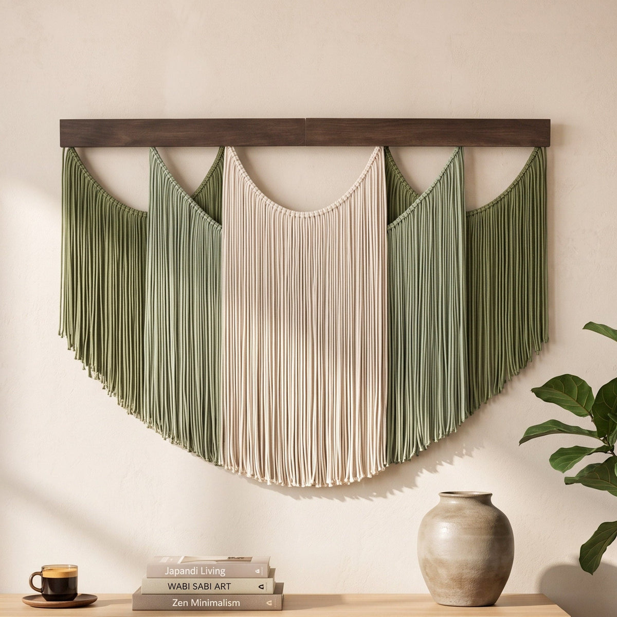 Soft Layers Wall Hanging – Boho Draped Macrame Fiber Art Decor V29
