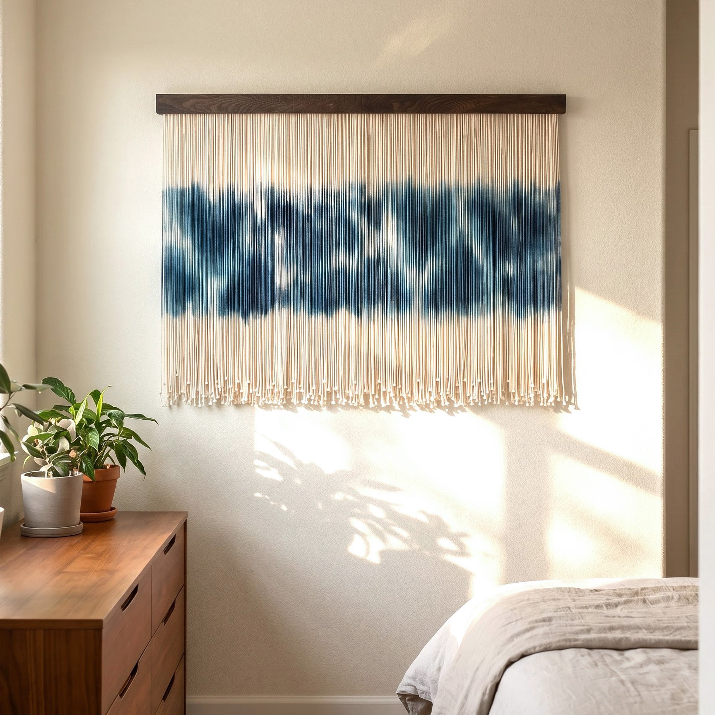 Dip Dyed The Fracture Macrame Wall Hanging, Boho Wall Decor U54