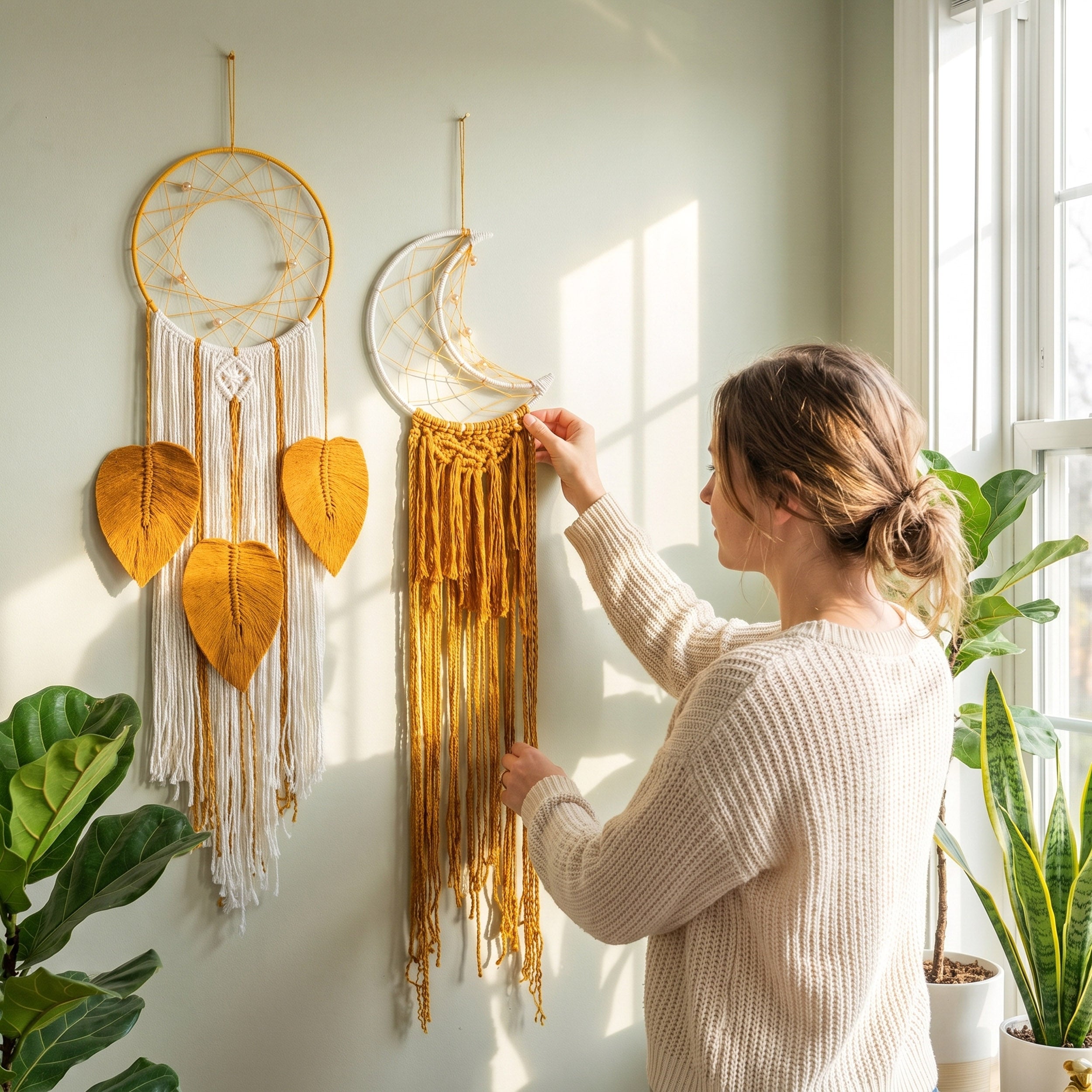 Macrame Dreamcatcher Wall Hanging Boho Wall Decor for Nursery W29