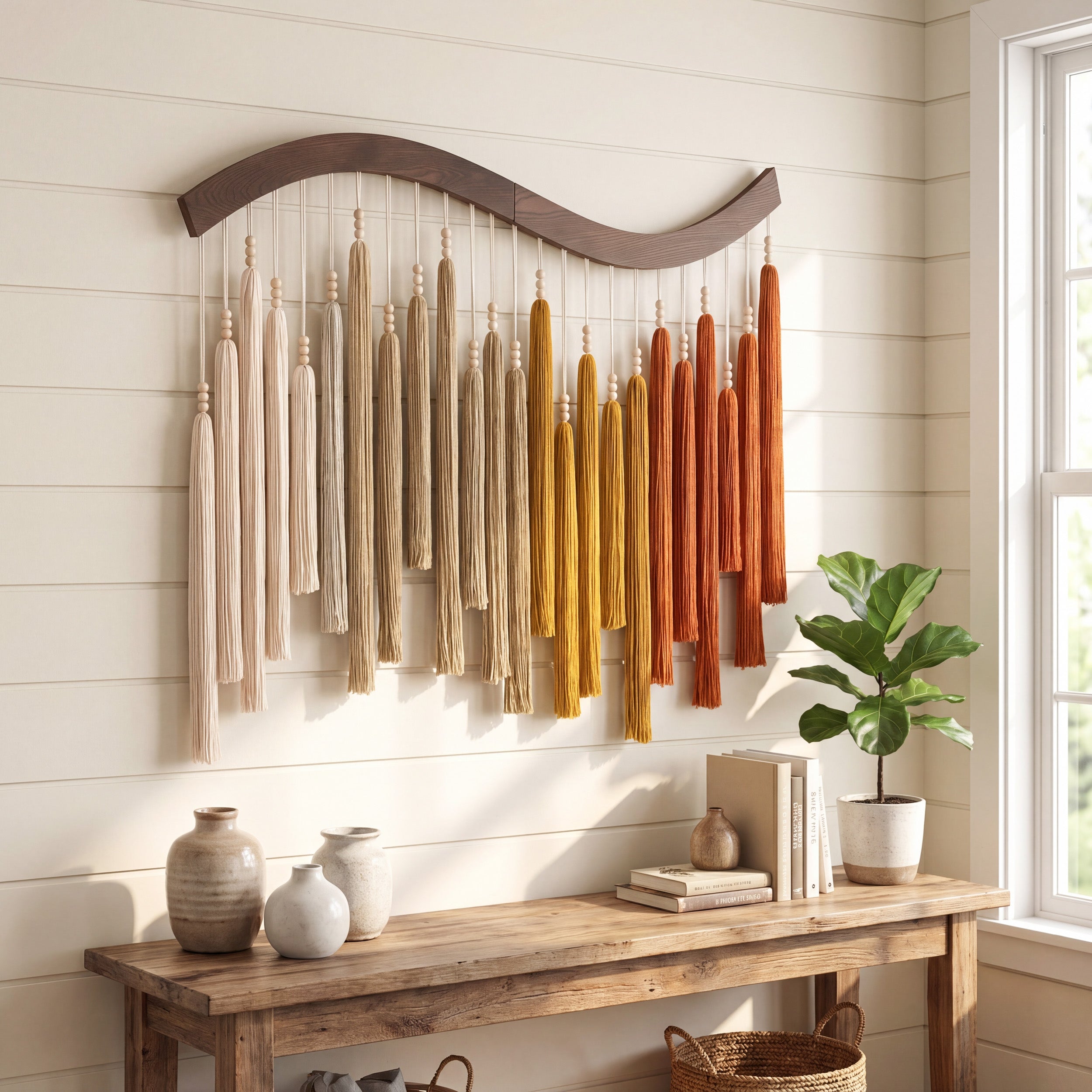 Arcadia Wall Art Macrame Wood Boho Wall Decor for Home U44
