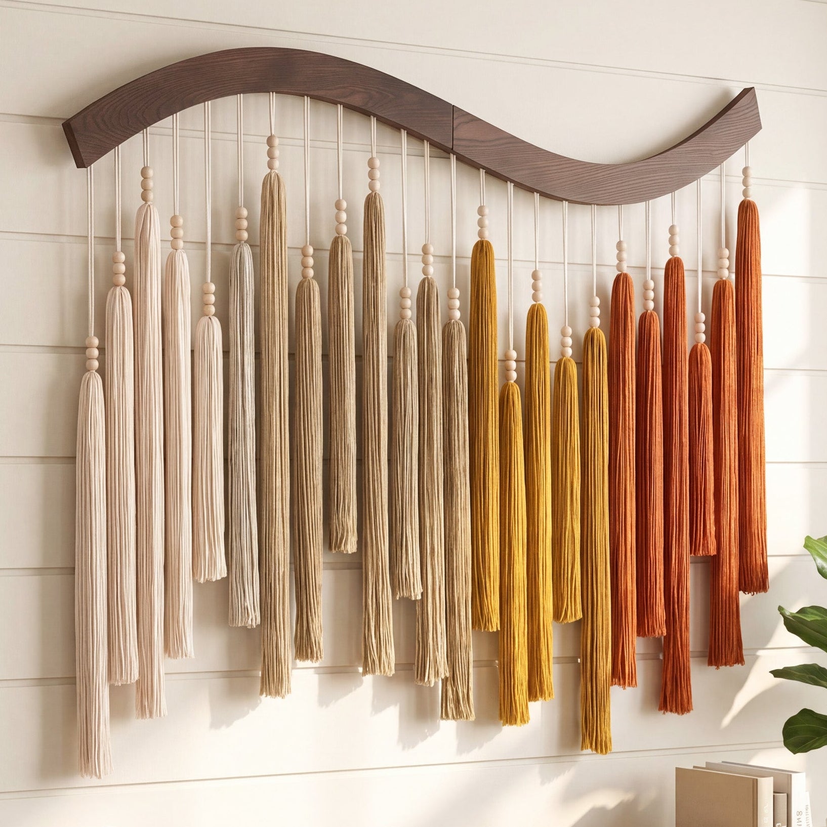 Arcadia Wall Art Macrame Wood for Modern Wall Hanging Decor U44