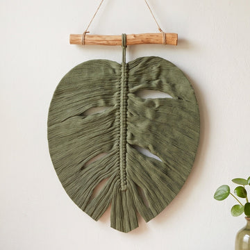Macrame Leaves Wall Hanging Cotton for Botanical Decor L41