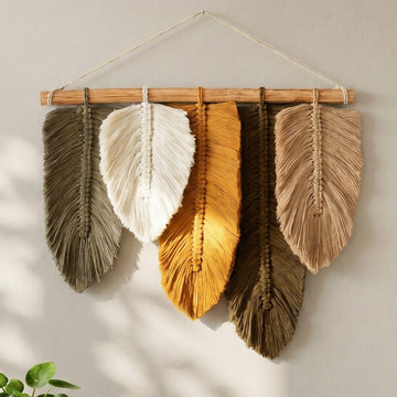 Macrame Leaves Wall Hanging Boho Wall Decor for Farmhouse L04