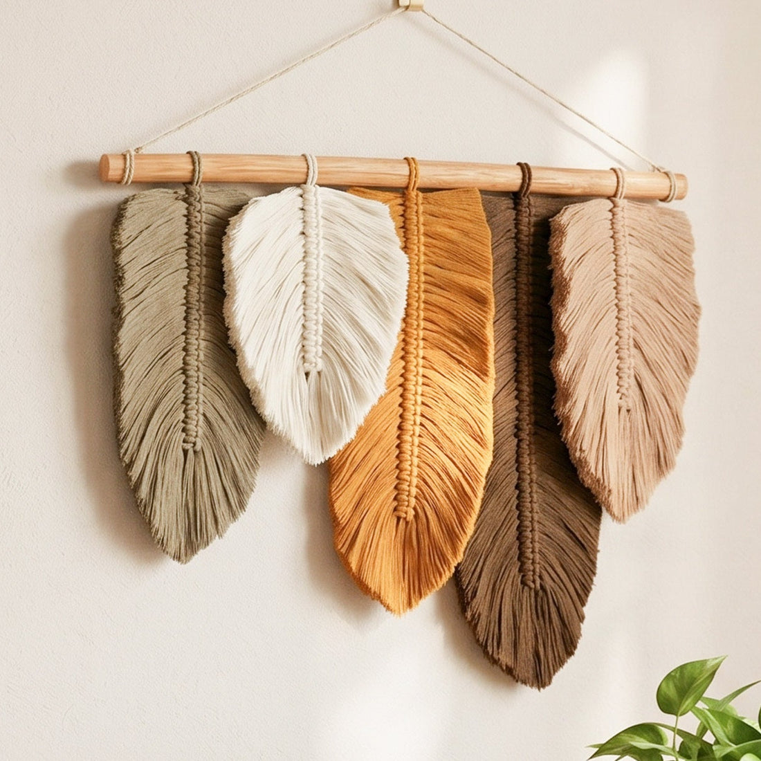 Macrame Leaves Wall Hanging Boho Wall Decor for Farmhouse L04
