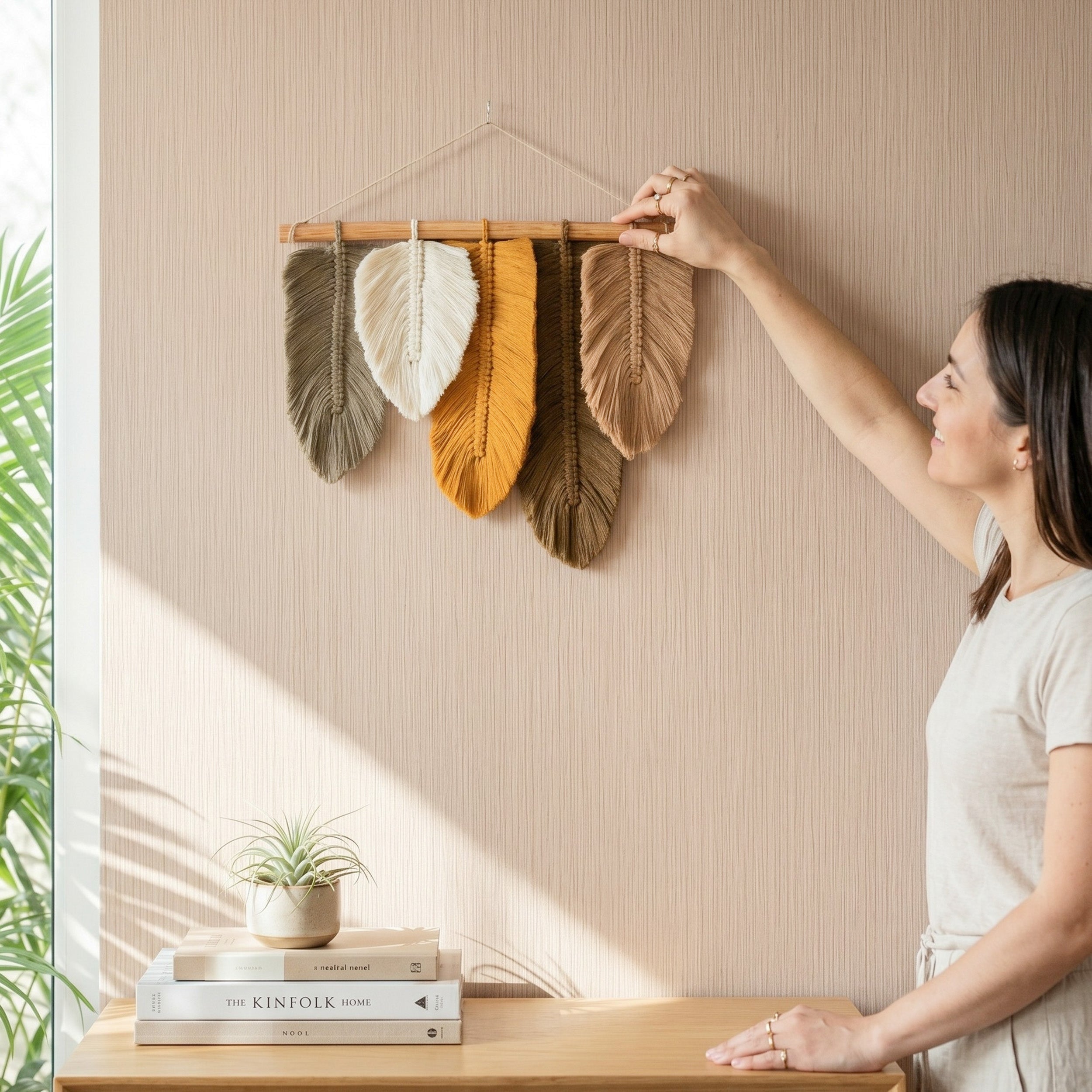 Macrame Leaves Wall Hanging Boho Wall Decor for Farmhouse L04
