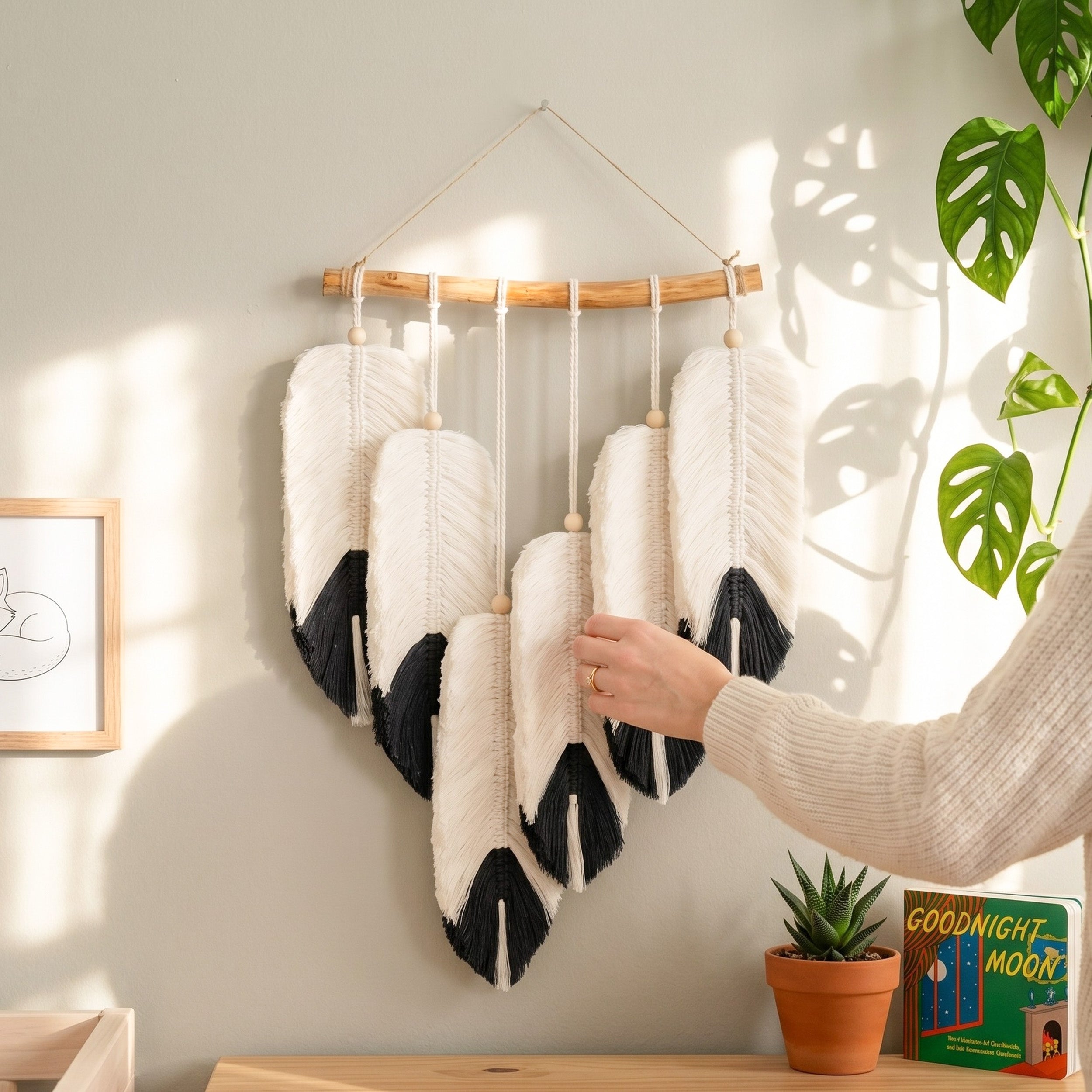 Macrame Leaves Wall Hanging Statement Wall Decor L05