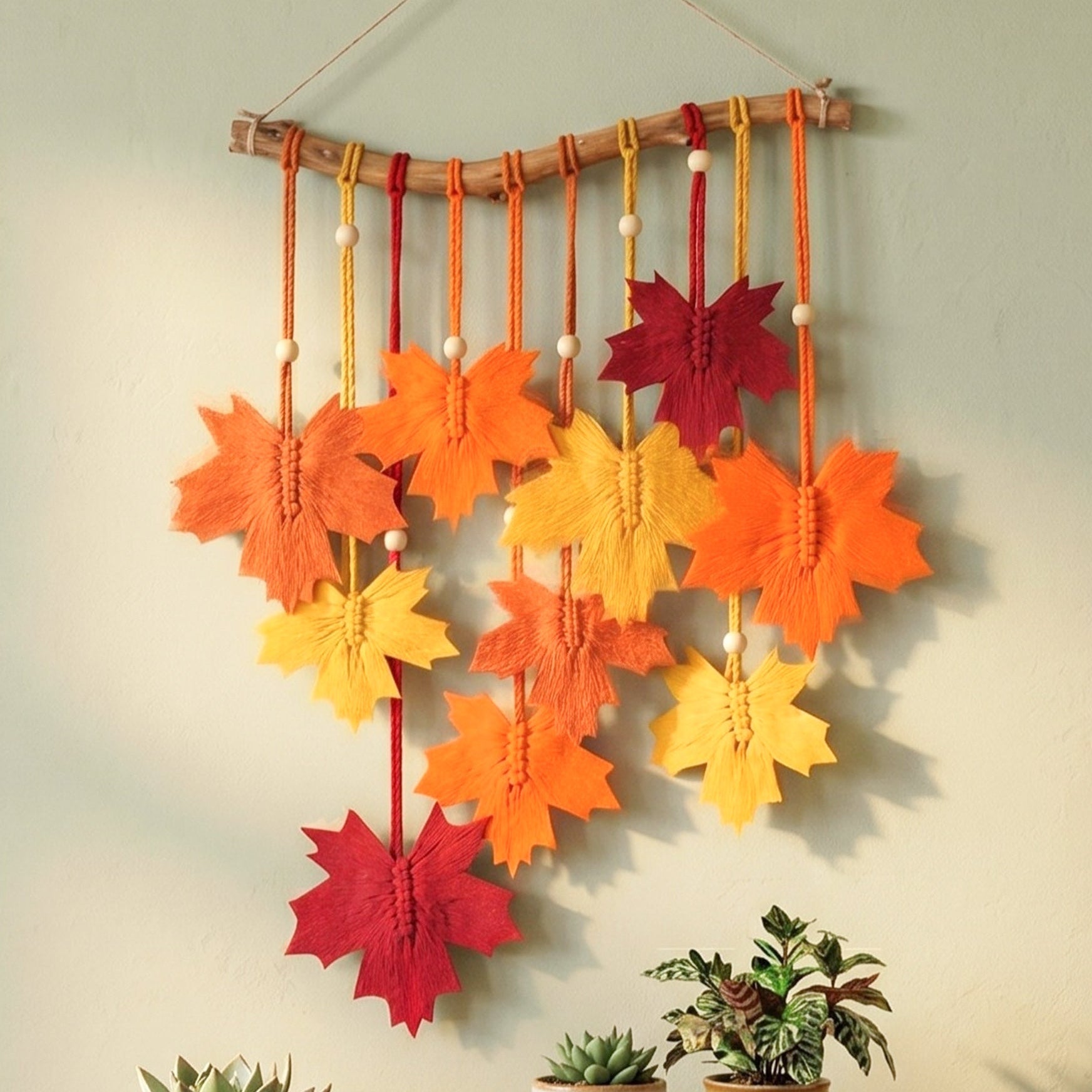 Macrame Leaves Wall Hanging Nature Wall Decor for Home L28