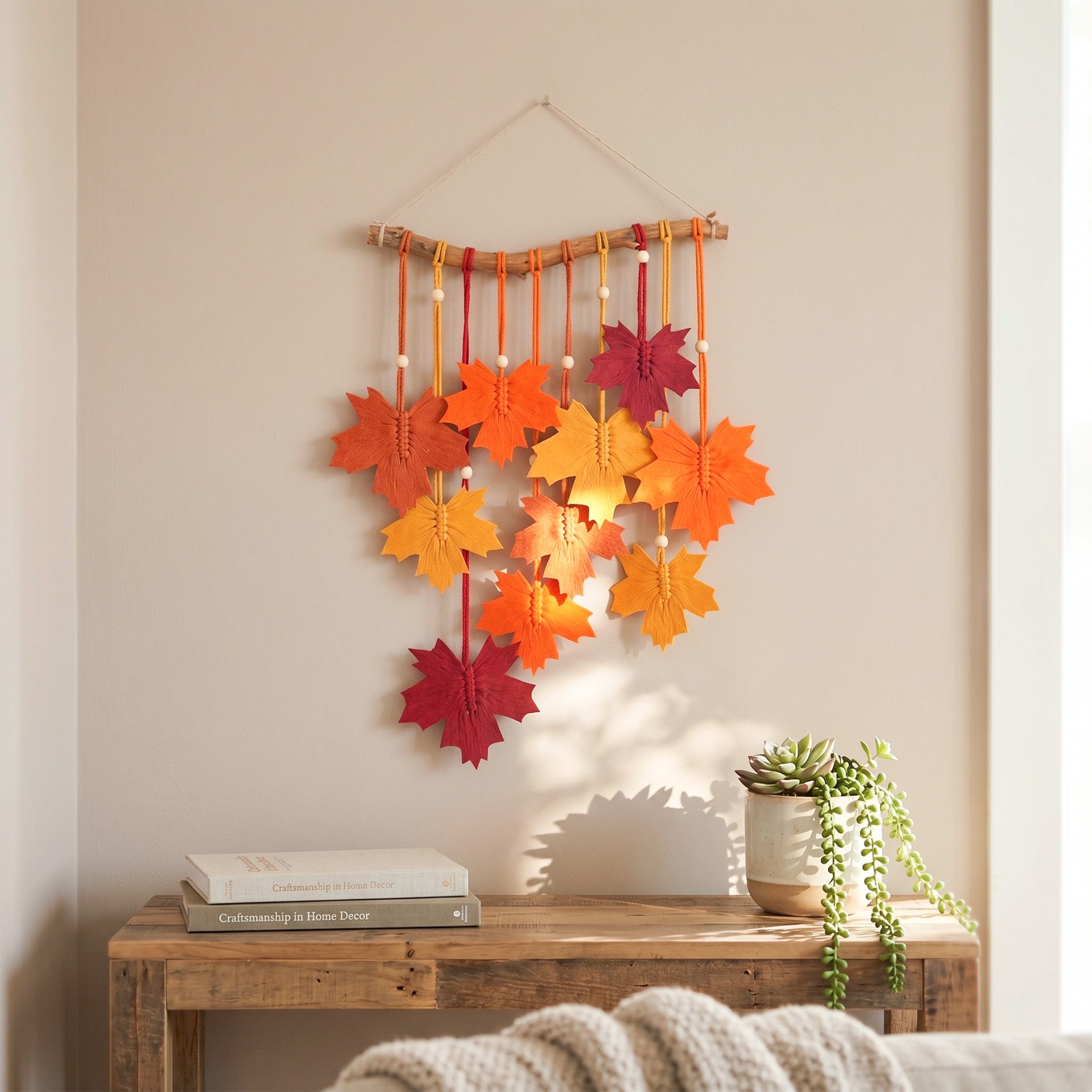 Macrame Leaves Wall Hanging Nature Wall Decor for Home L28