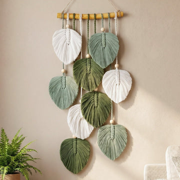 Macrame Leaves Wall Hanging Botanical Wall Decor for Boho L40
