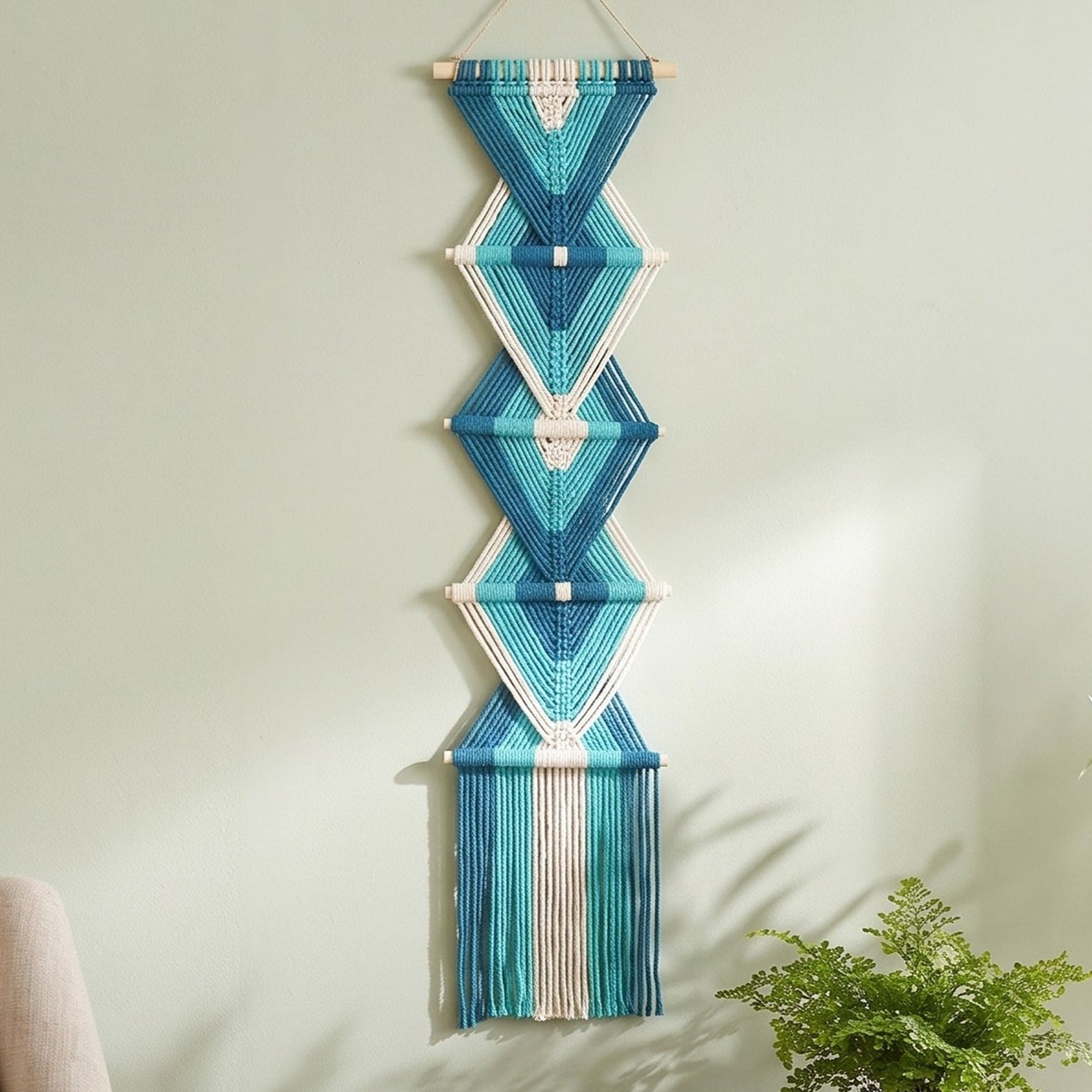 Macrame Wall Hanging Cotton Cord Woven Wall Hanging Decor W06