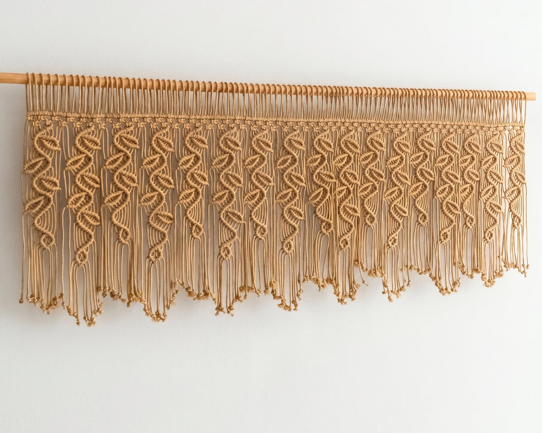 Macrame Curtain with Boho Curtain Panel for Home Decor C03