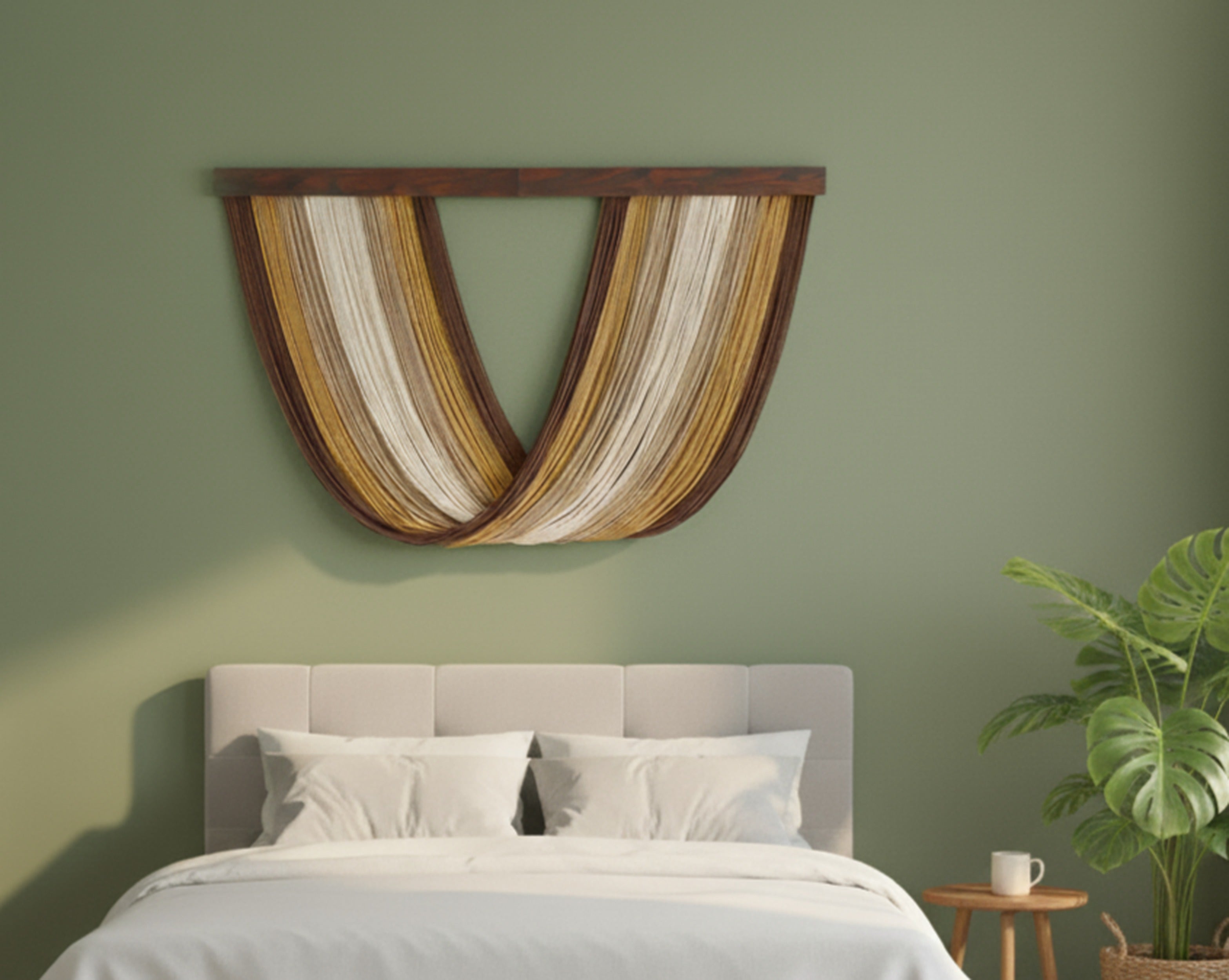 Zen Lines Macrame Wall Hanging - Earthy Boho Decor V34