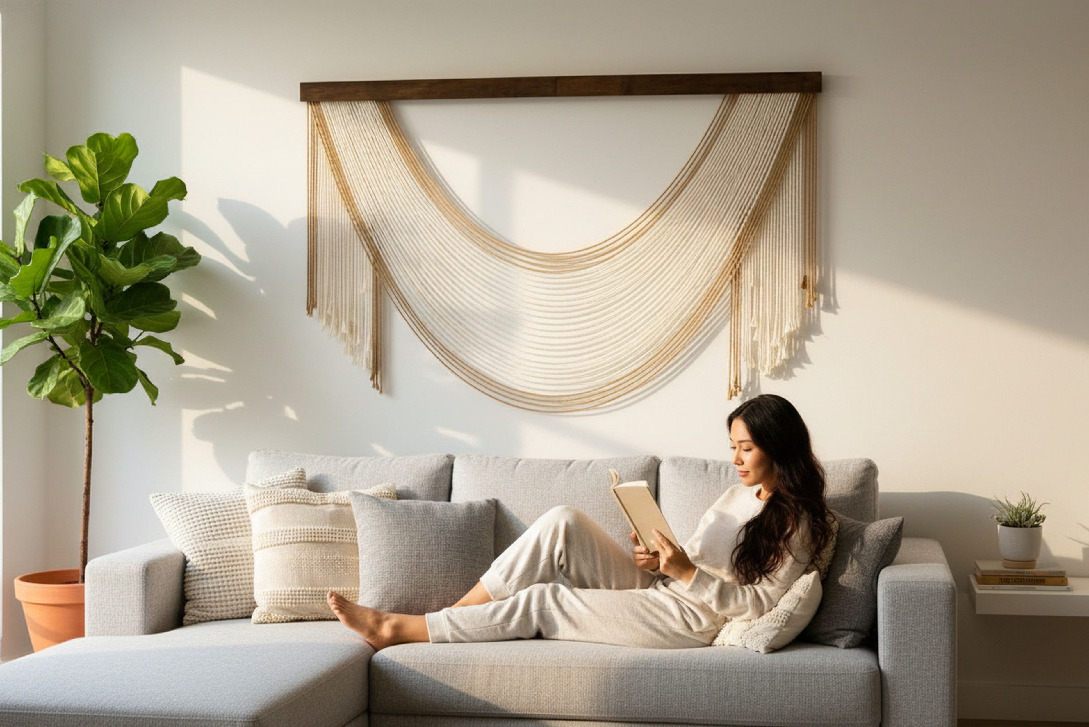 Silent Melt Macrame Wall Hanging - Cotton Wall Art V59