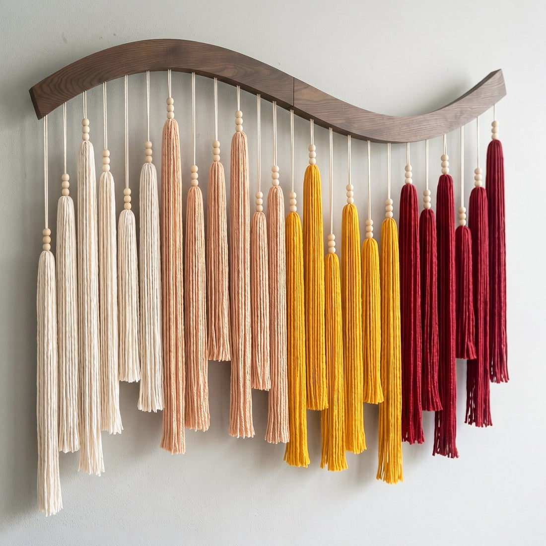 Arcadia Wall Art Macrame Wood for Modern Wall Hanging Decor U44