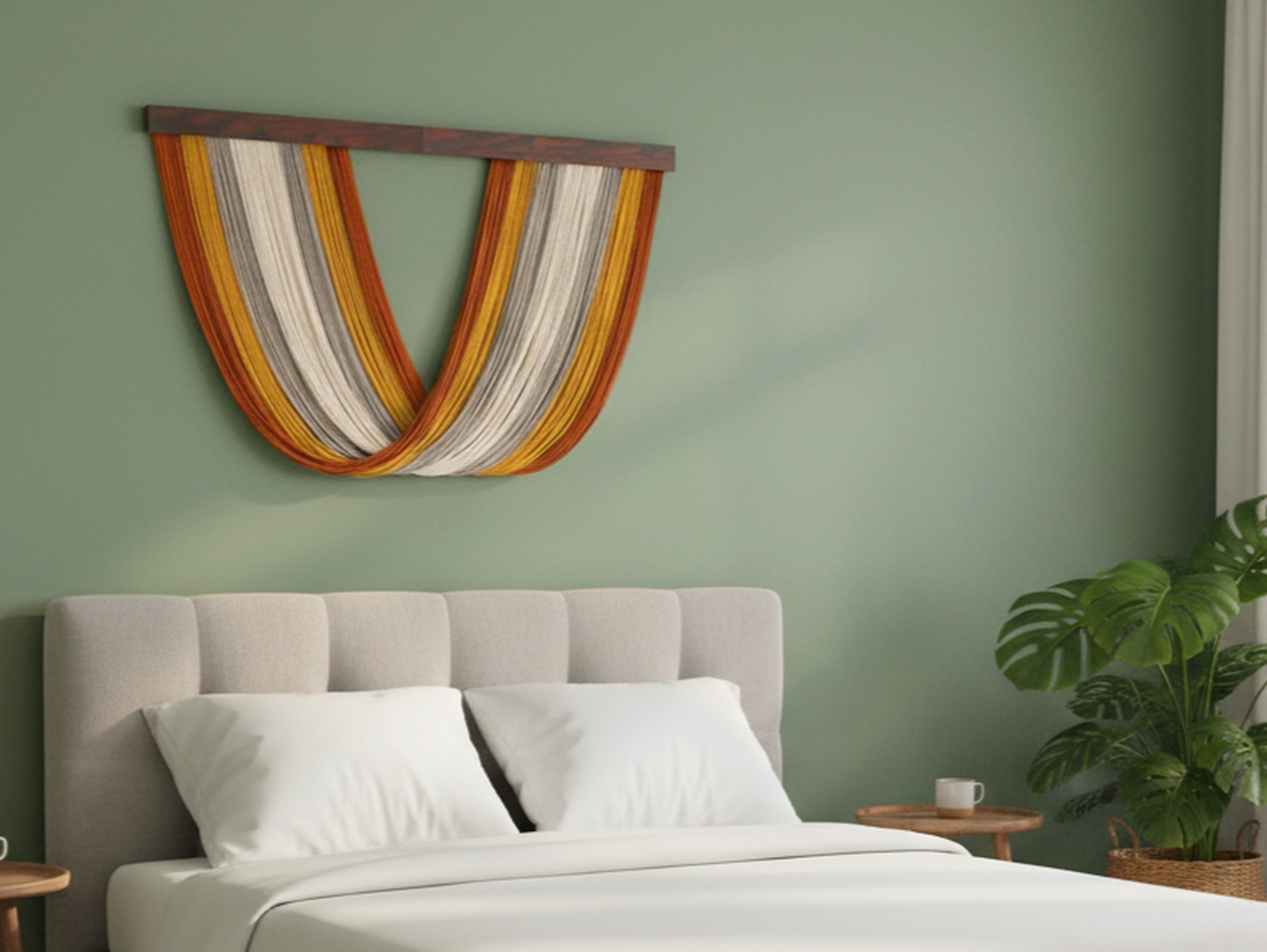 Zen Lines Macrame Wall Hanging - Earthy Boho Decor V34