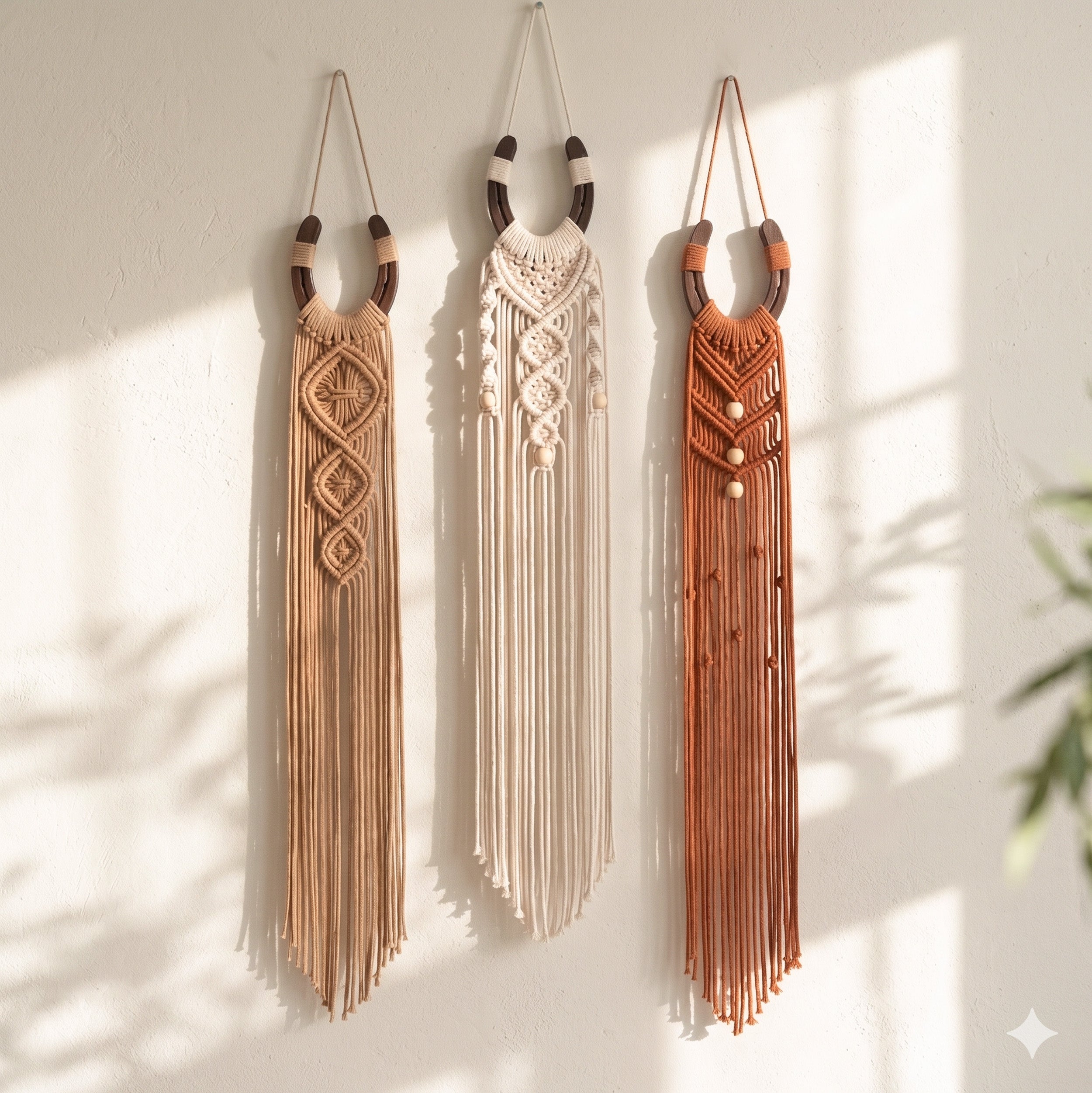 Macrame Horseshoe Wall Hanging Decor Wood Boho Wall Decor U39