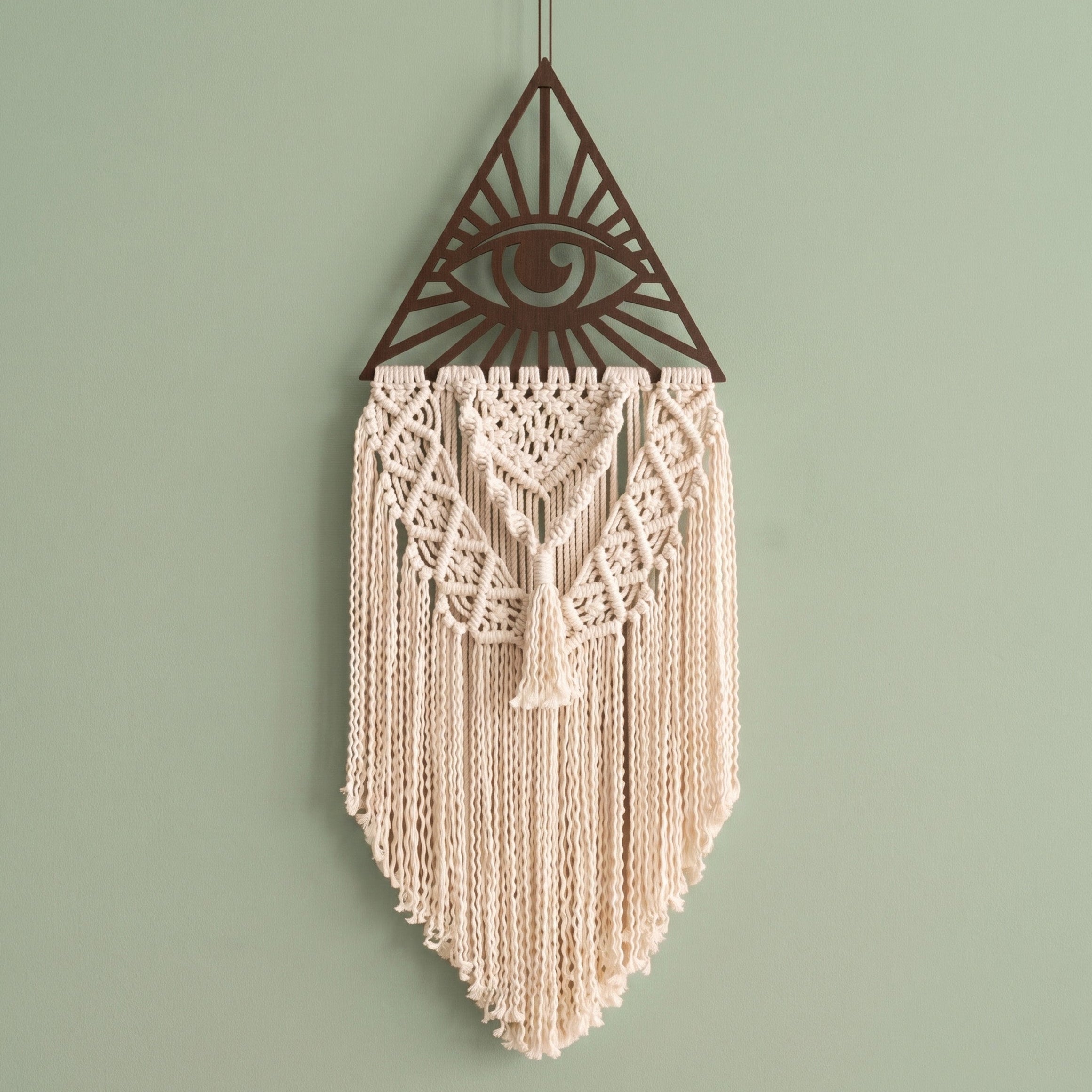 Macrame Evil Eye Wall Hanging for Boho Evil Eye Decor U19