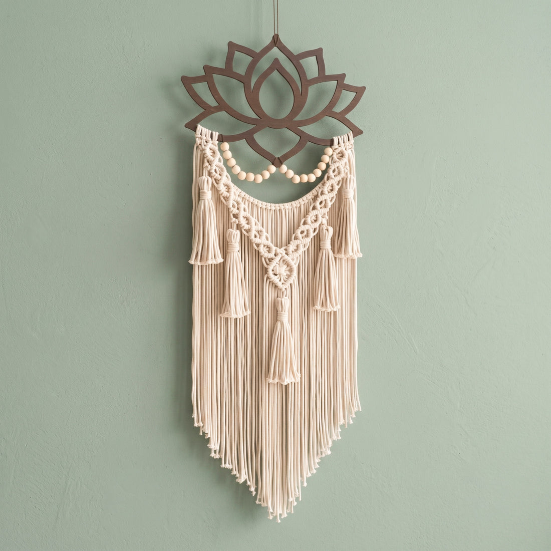 Lotus Macrame Wall Hanging With Tassels Boho Wall Decor U20