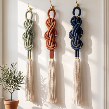 Macrame Entwine Wall Hanging Cotton for Boho Home Decor U52