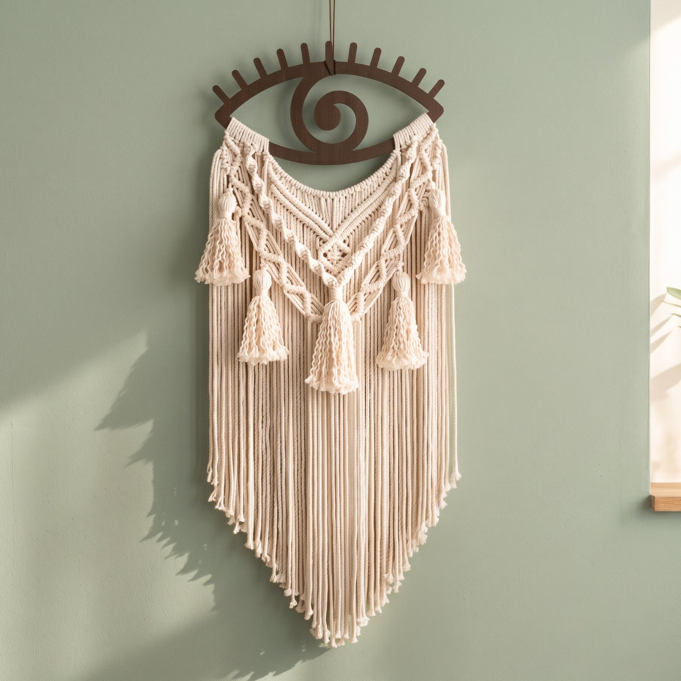Macrame Evil Eye Wall Hanging for Boho Evil Eye Decor U19
