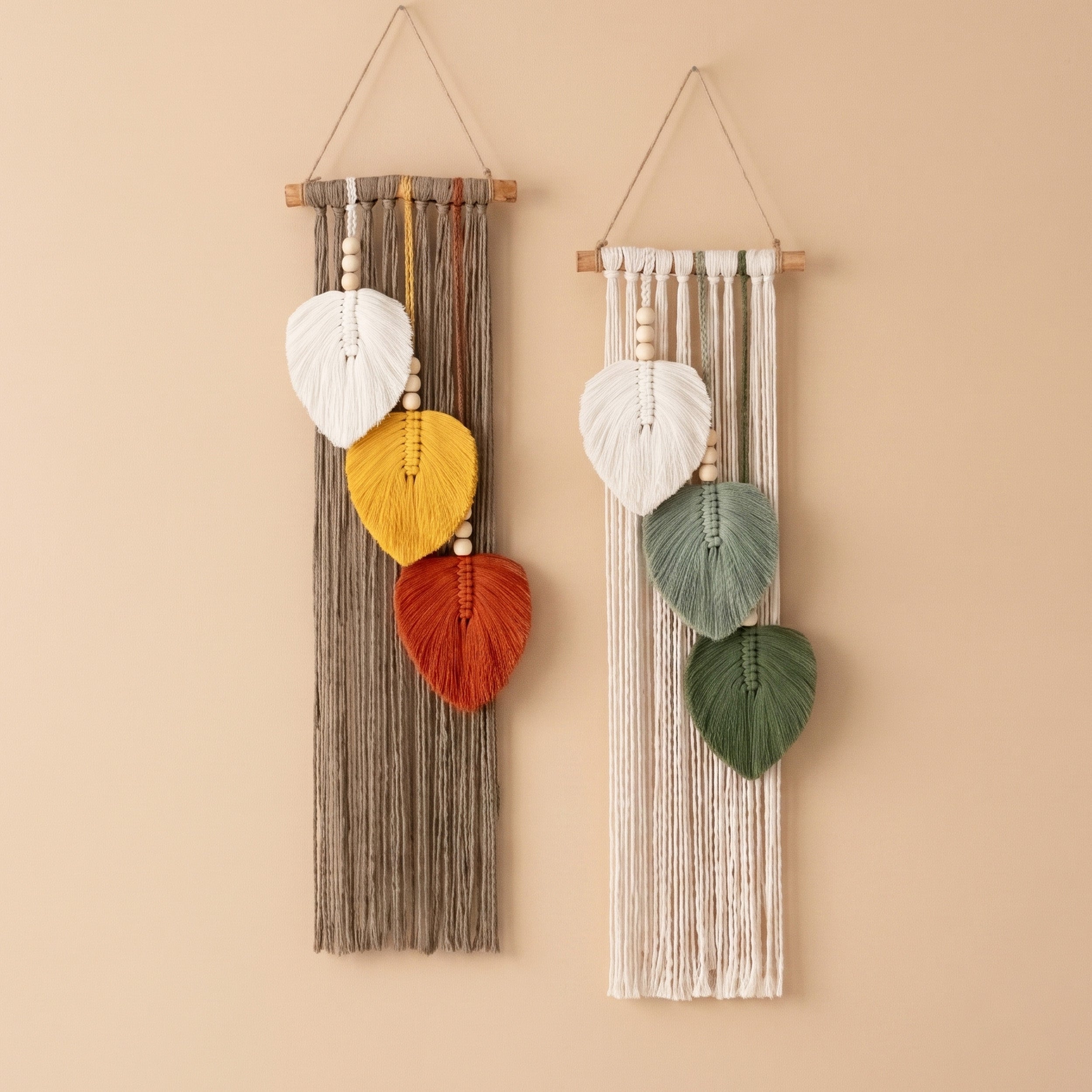 Macrame Leaves Wall Hanging Boho Wall Decor for Tropical Style V24