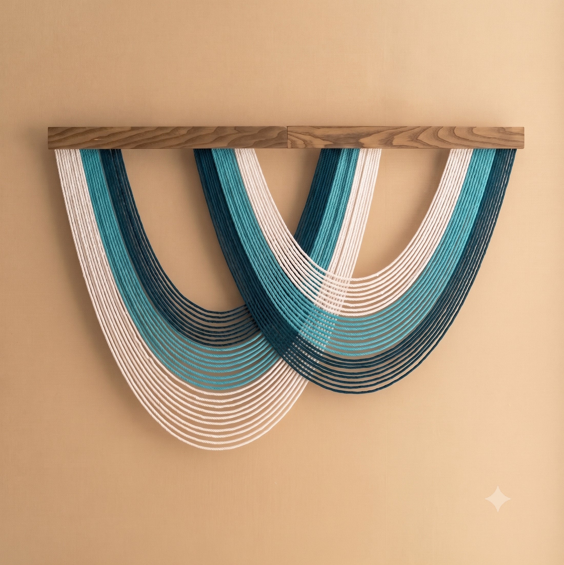 The Wave Wall Hanging - Green Boho Wall Art V89