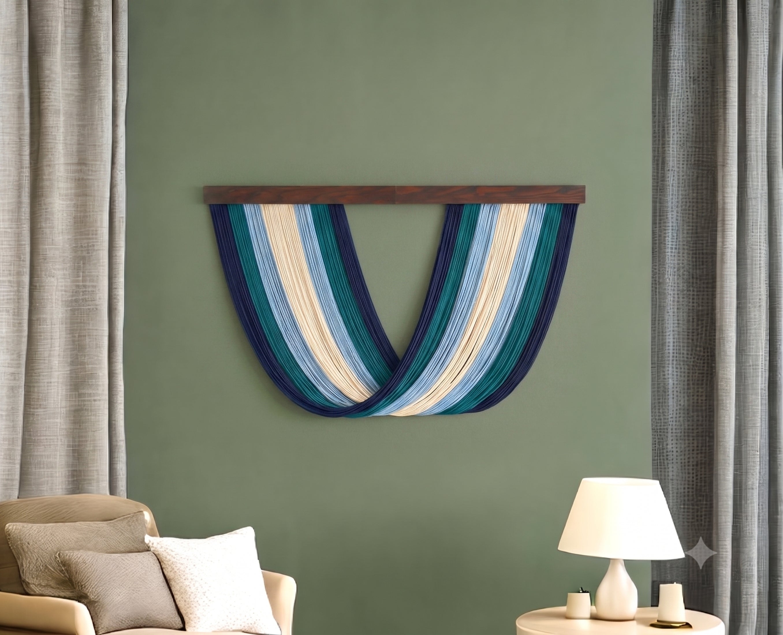 Zen Lines Macrame Wall Hanging - Earthy Boho Decor V34