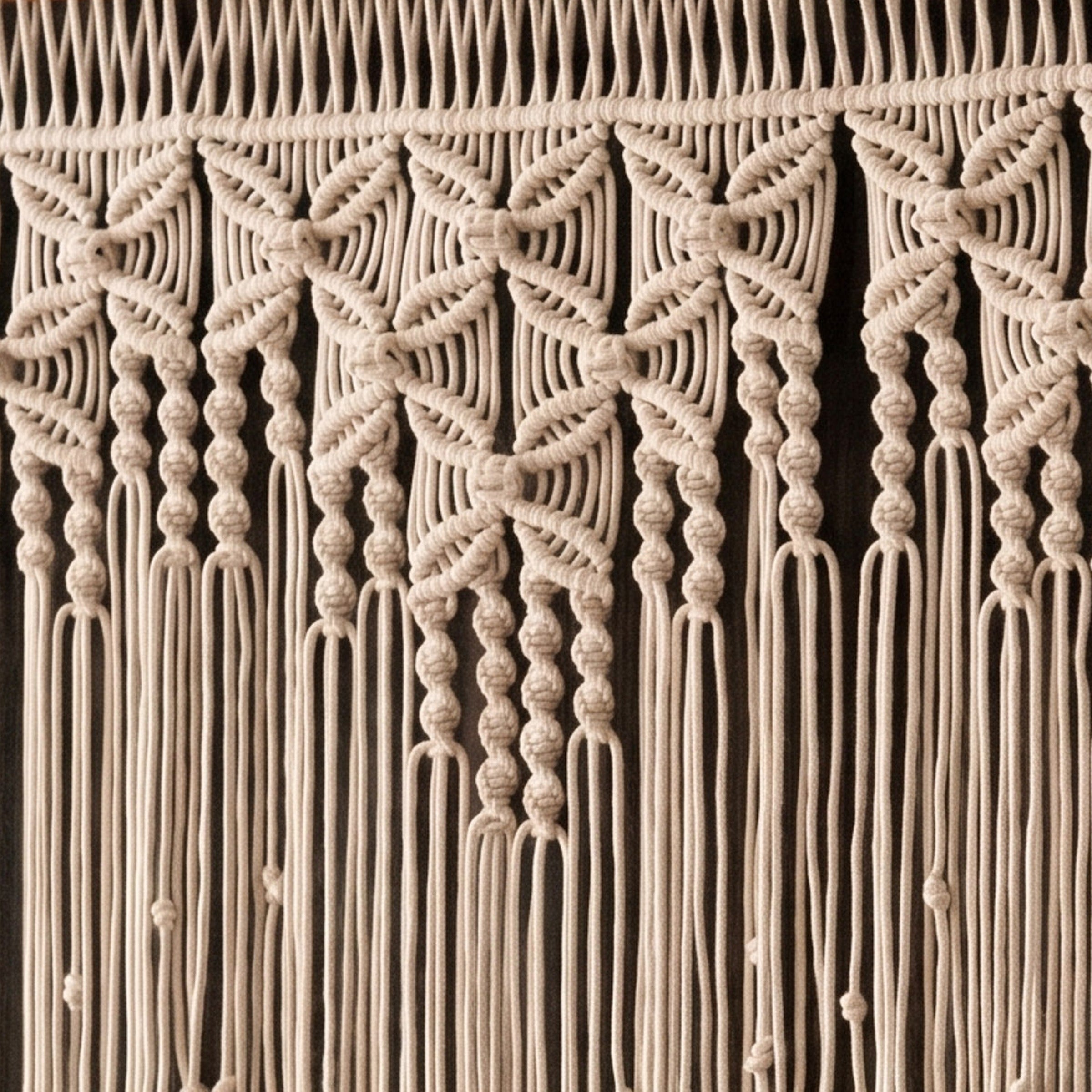 Macrame Curtain for Farmhouse Decor and Boho Window Style C30