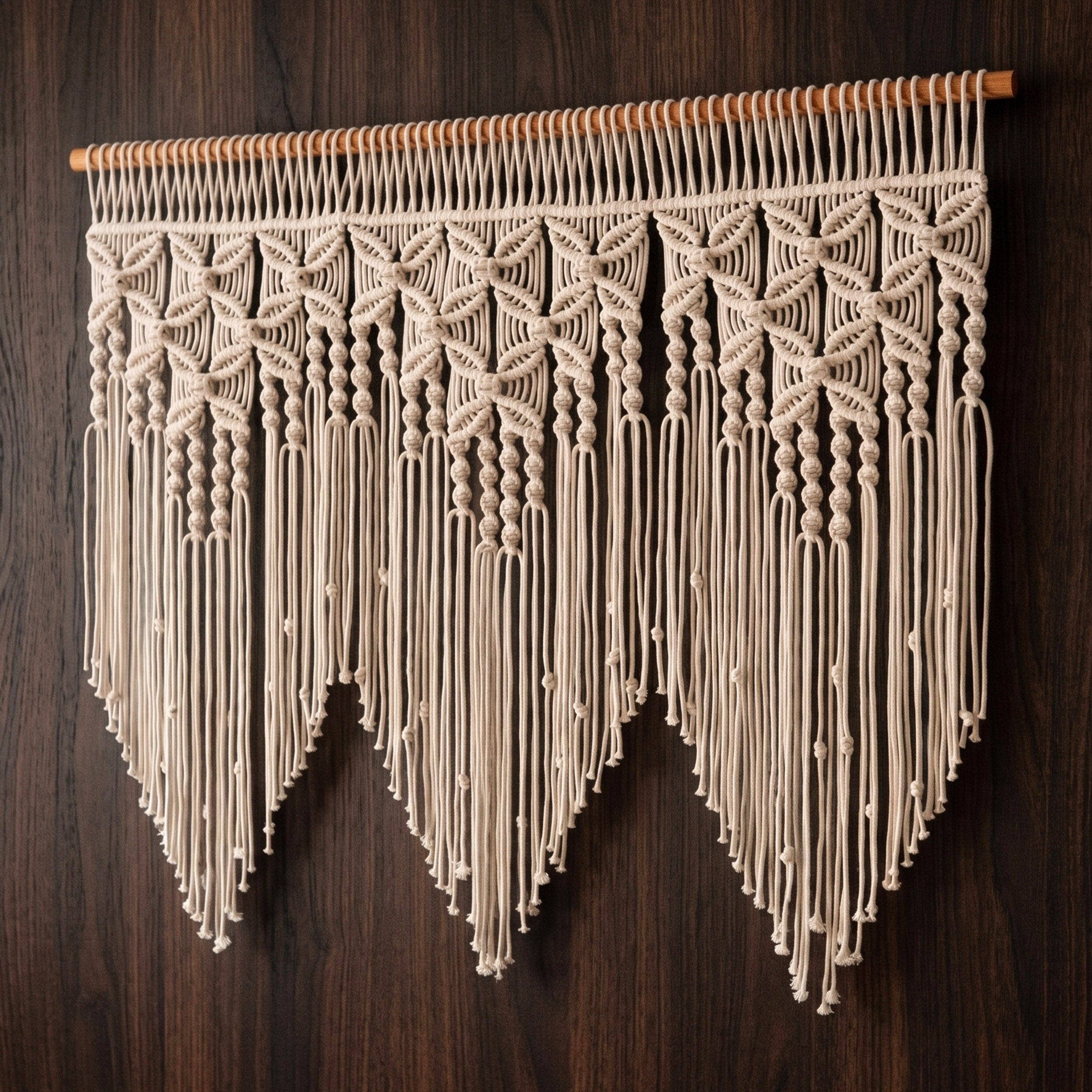 Macrame Curtain for Farmhouse Decor and Boho Window Style C30