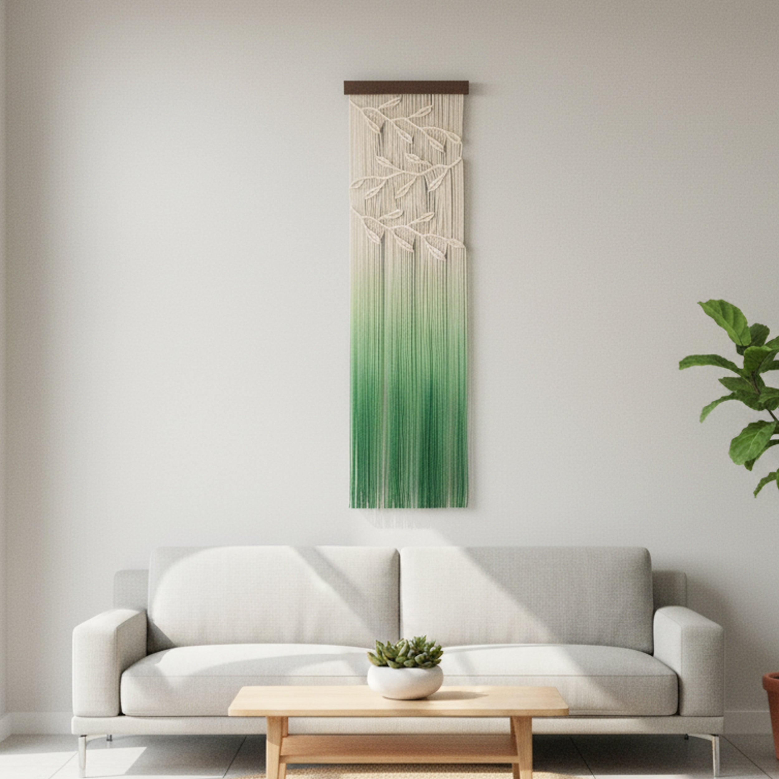 Whisper of Leaves Macrame Wall Hanging – Wall Hanging Decor and Fiber Wall Art U29
