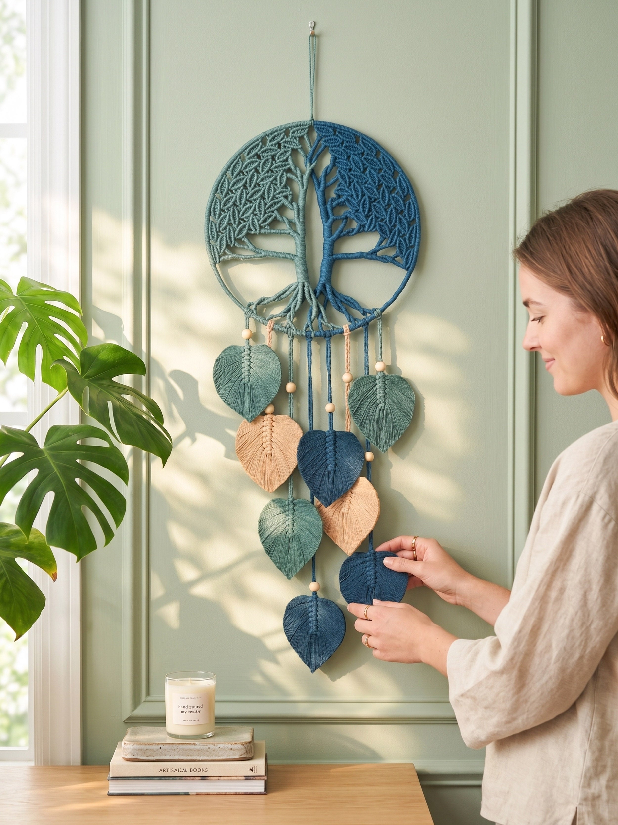 Macrame Tree Of Life Wall Hanging with Nature Wall Decor W19