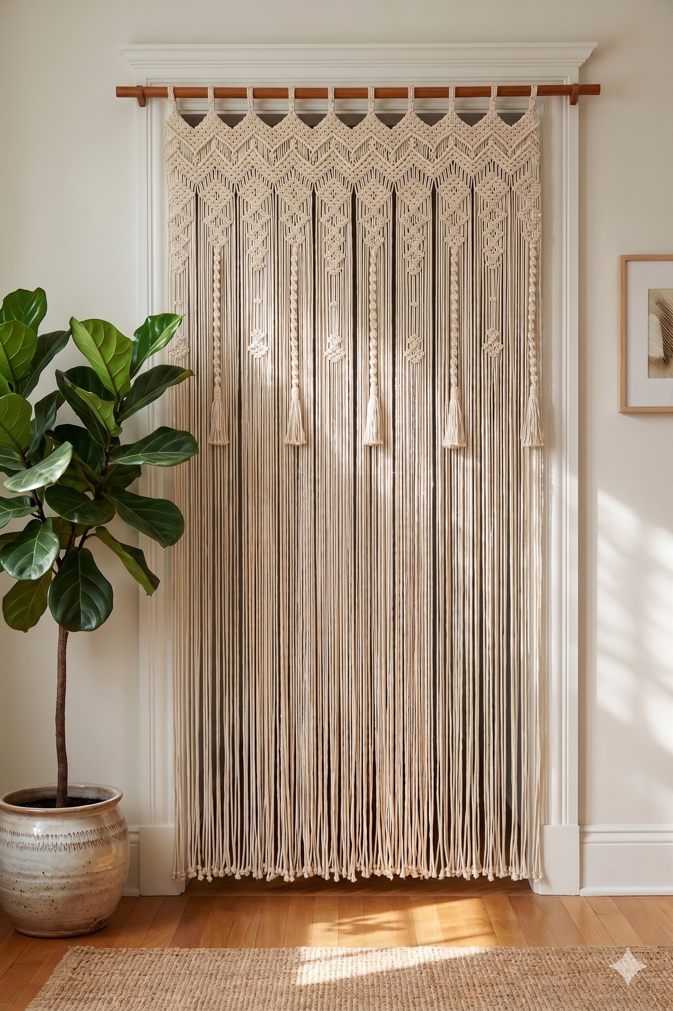 Macrame Curtain Decorative Wall Curtain for Rustic Decor C16