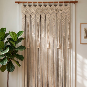 Macrame Curtain Decorative Wall Curtain for Rustic Decor C16