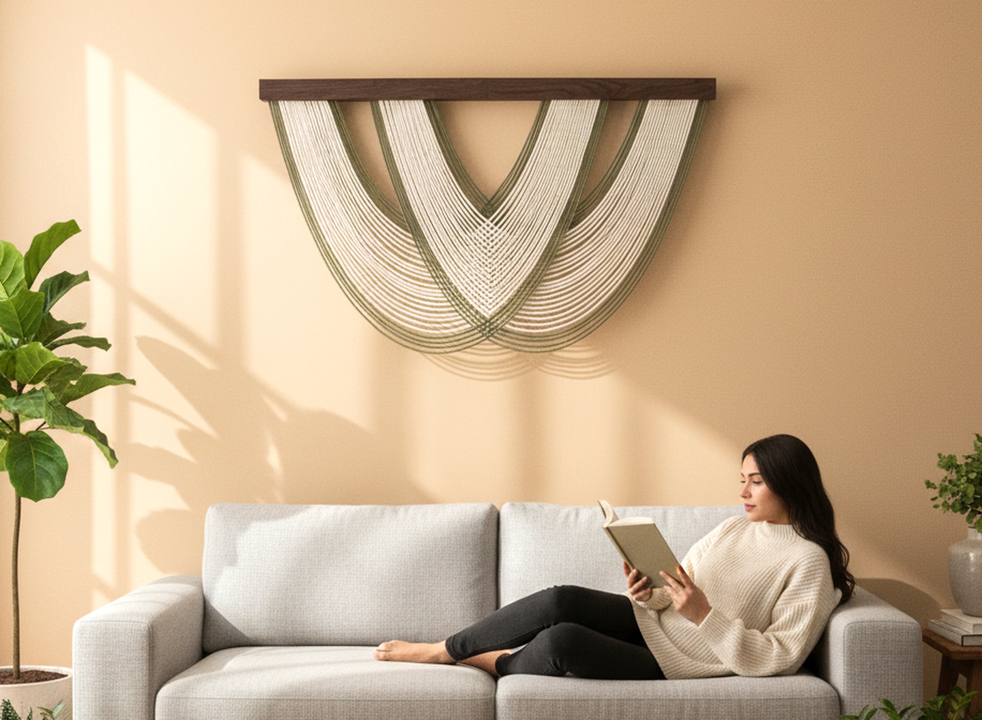 The Serenity Macrame Wall Hanging - Boho Cotton Art V56