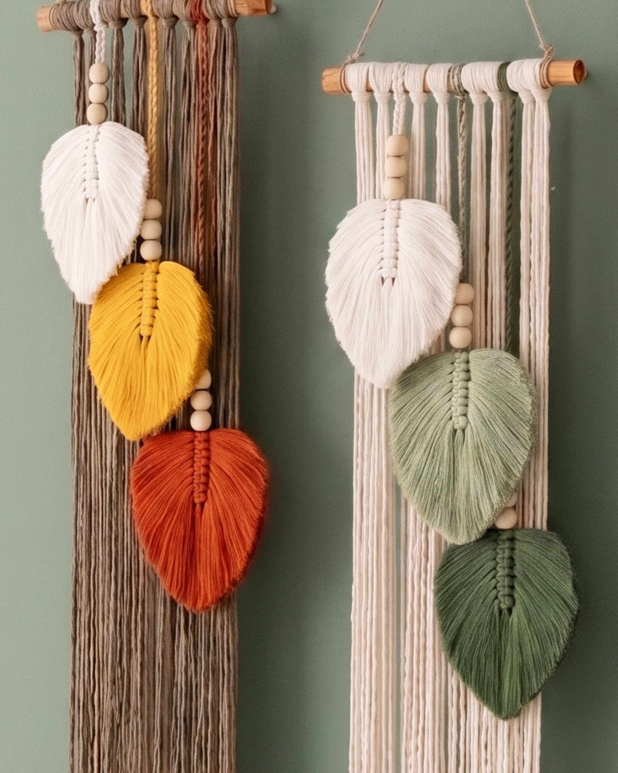 Macrame Leaves Wall Hanging Boho Wall Decor for Tropical Style V24