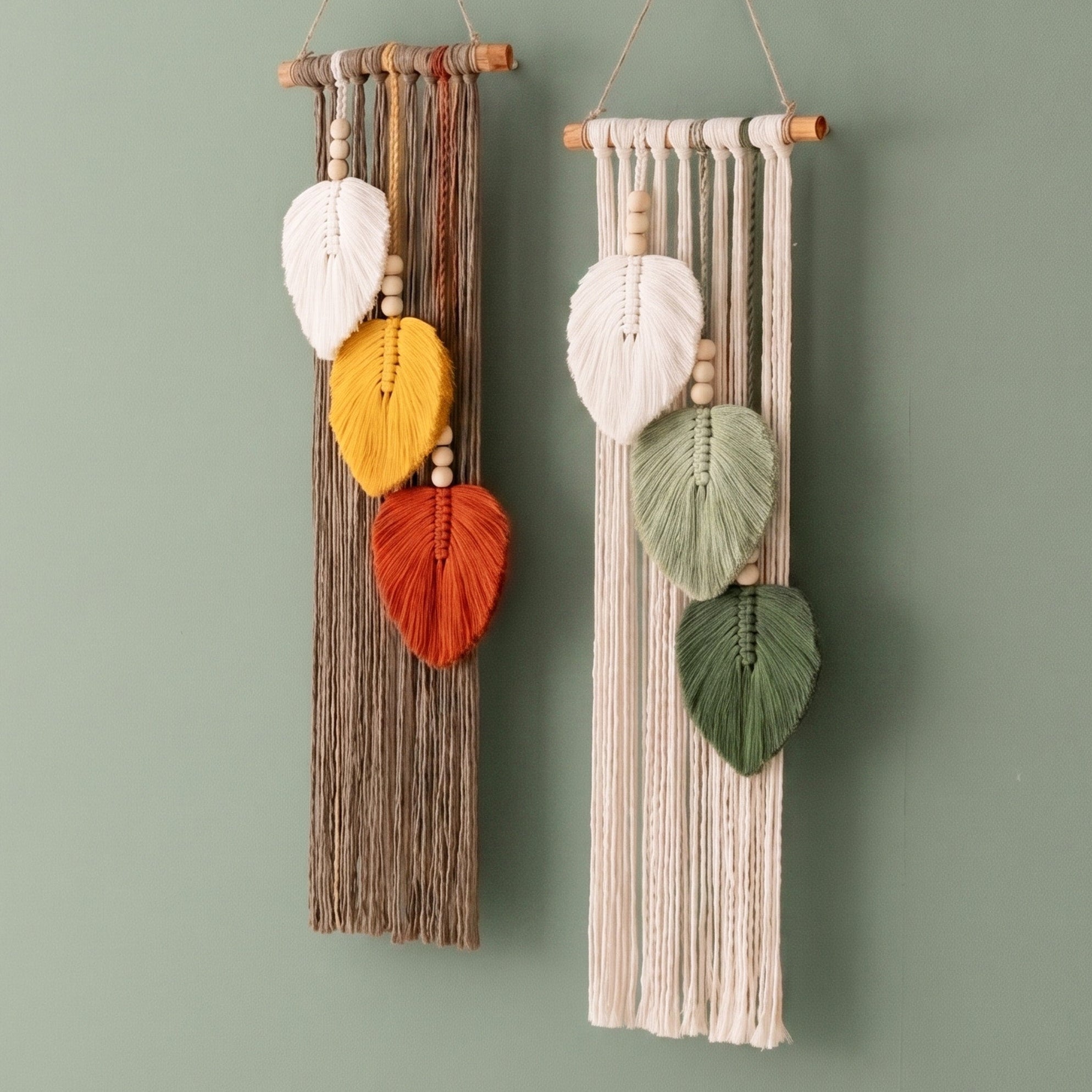 Macrame Leaves Wall Hanging Boho Wall Decor for Tropical Style V24