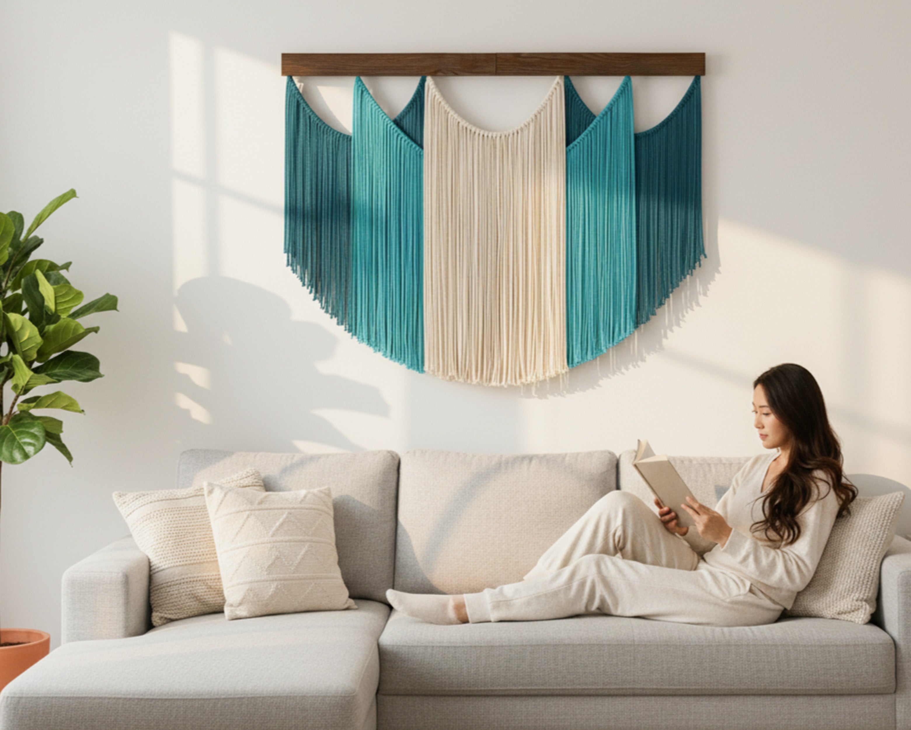 Soft Layers Wall Hanging – Large Macrame Fiber Art for Boho Home V29