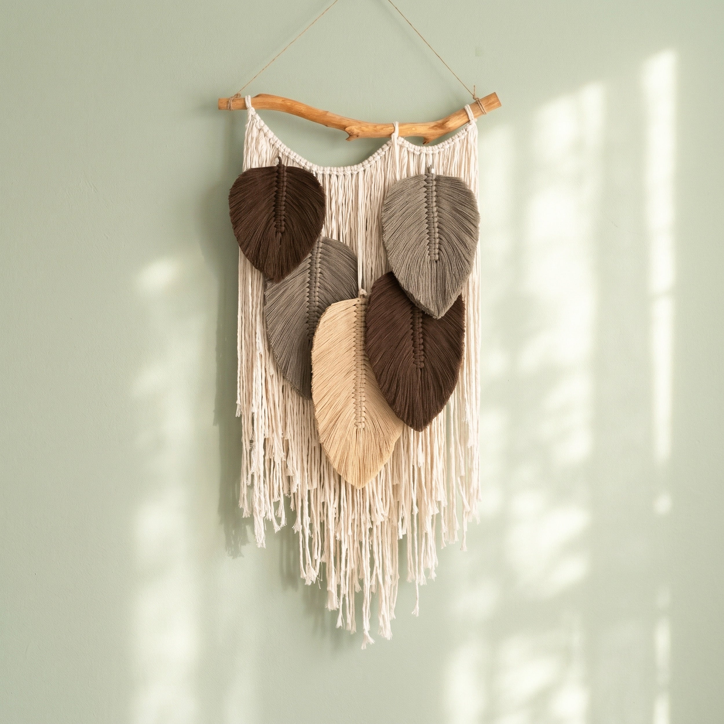 Macrame Leaves Wall Hanging Nature Wall Decor for Boho Room L45