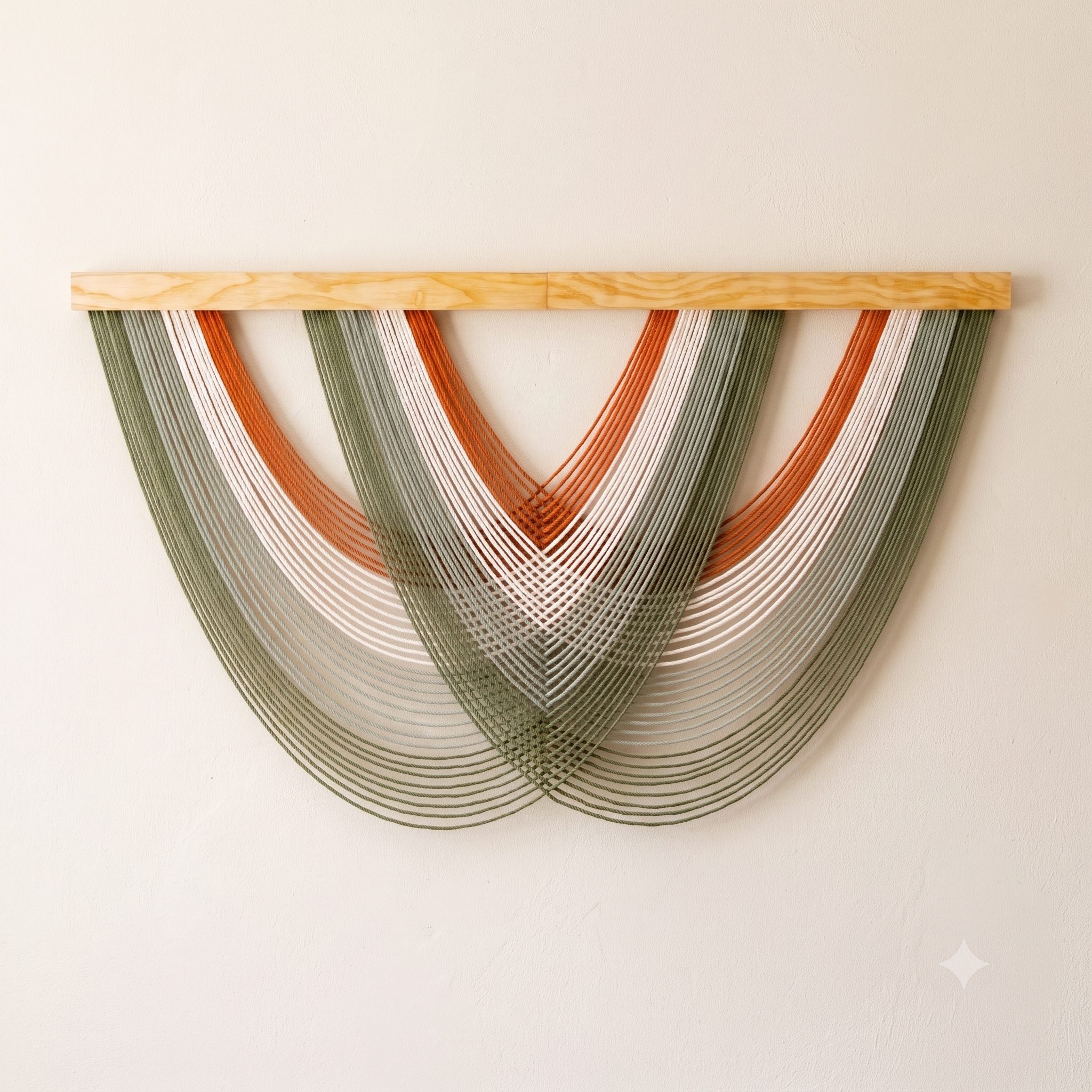 The Matrix Macrame Wall Hanging - Green Layered Decor V16
